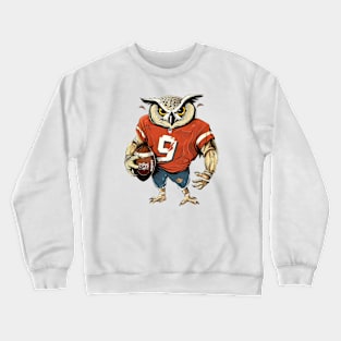 Owl Touchdown American Football Crewneck Sweatshirt